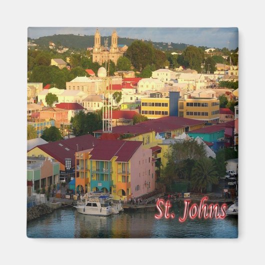 zAG008 SAINT JOHN, Antigua en Barbuda, Fridge Magneet (Voorkant)