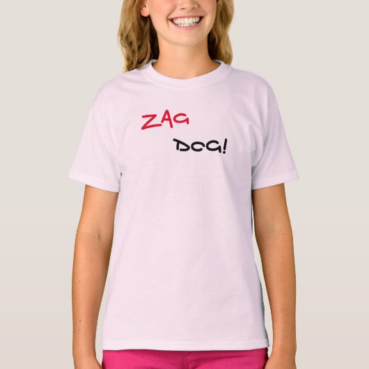 Zag Dog Merk Roze T-Shirt (Voorkant)