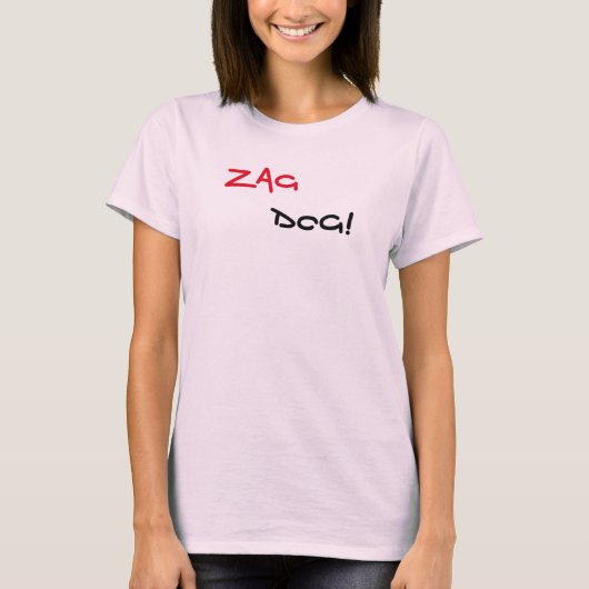 Zag Dog Merk Roze T-Shirt (Voorkant)