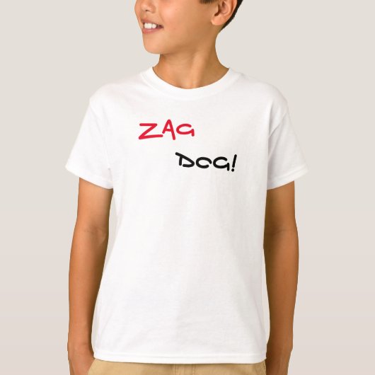 Zag Dog Merk Witte T-Shirt (Voorkant)