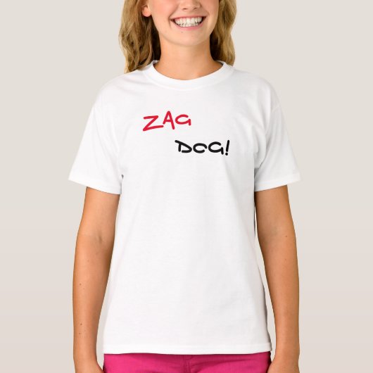 Zag Dog Merk Witte T-Shirt (Voorkant)