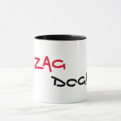 Zag Dog Zwarte Rand Koffie Mok (Midden)
