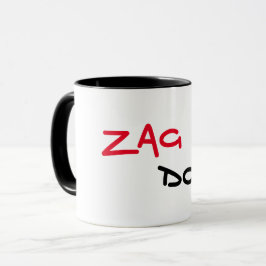 Zag Dog Zwarte Rand Koffie Mok