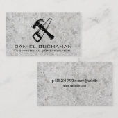 Zag en hamer | Betonnen achtergrond Visitekaartje (Voorkant / Achterkant)