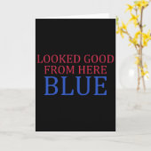 Zag er goed uit vanaf hier Blauw Grappig Softll Ga Kaart (Gele Bloem)