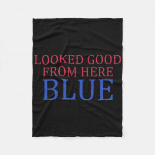 Zag er goed uit vanaf hier Blauw Grappig Zachte Ga Fleece Deken