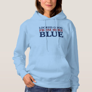 Zag er goed uit vanaf hier Blauw Grappige honkbalm Hoodie