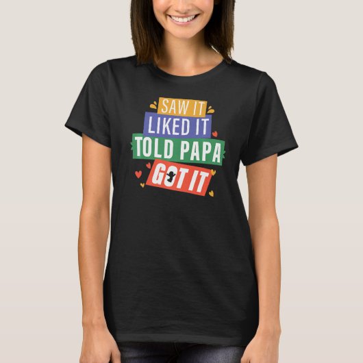 Zag het zo dat Papa het kreeg opa opa opa opa T-shirt (Voorkant)