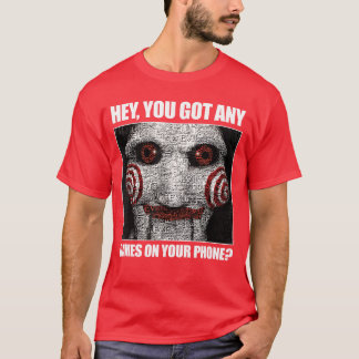 Zag je games op je telefoon Jigsaw Meme Horror T-shirt