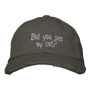 Zag je mijn kat? geborduurde pet