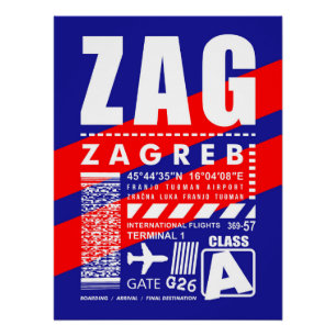 ZAG Zagreb Airport Perfect Poster