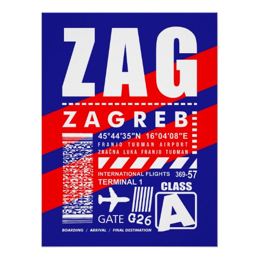 ZAG Zagreb Airport Perfect Poster (Voorkant)