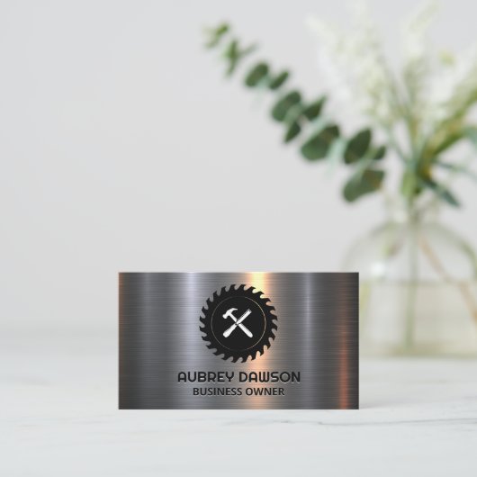 Zagen en gereedschap | Metaal Visitekaartje (Staand voorkant)