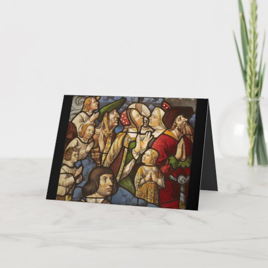 Zagen en Worshippers in Adoration Feestdagen Kaart (Voorkant)