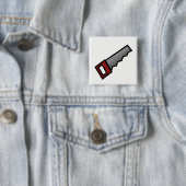 Zagen Vierkante Button 5,1 Cm (In situ)