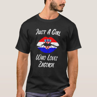 Zagorje Lippen Mond Liefde Kroatische Vlag T-shirt