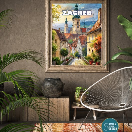Zagreb-afbeelding, waar elke hoek een schat heeft. perfect poster