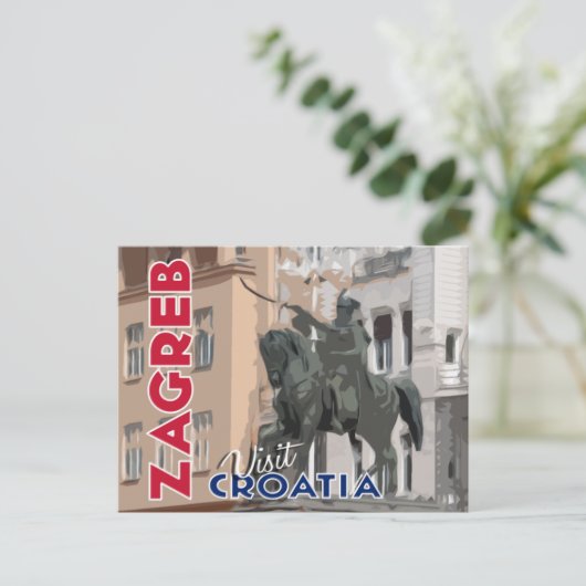 Zagreb, bezoek Kroatië Briefkaart (Staand voorkant)