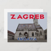 Zagreb, bezoek Kroatië Briefkaart (Voorkant / Achterkant)