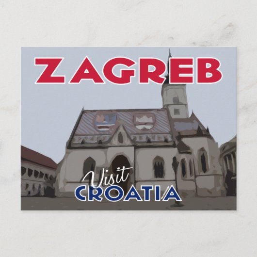 Zagreb, bezoek Kroatië Briefkaart (Voorkant)