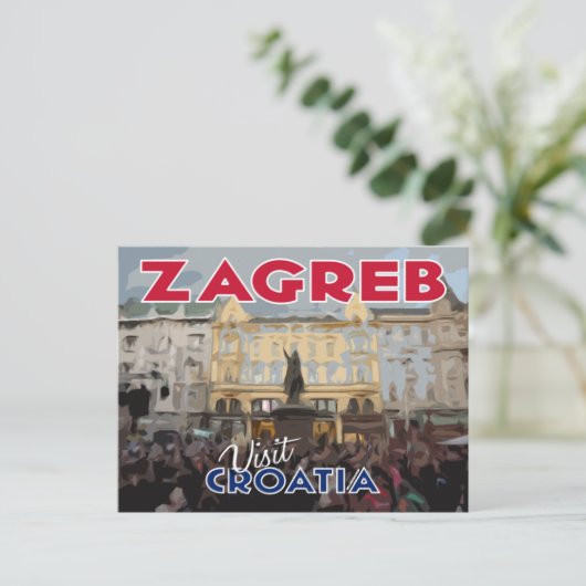 Zagreb, bezoek Kroatië Briefkaart (Staand voorkant)