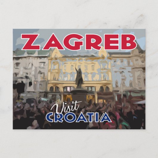 Zagreb, bezoek Kroatië Briefkaart (Voorkant)