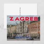Zagreb, bezoek Kroatië Briefkaart (Voorkant / Achterkant)