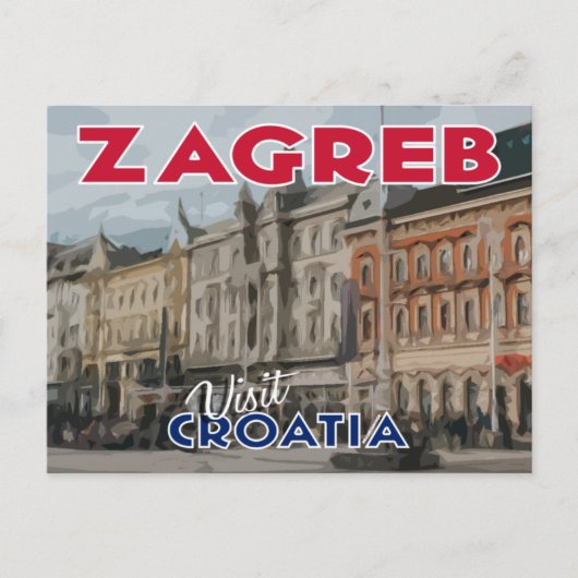 Zagreb, bezoek Kroatië Briefkaart (Voorkant)