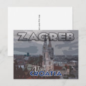 Zagreb, bezoek Kroatië Briefkaart (Voorkant / Achterkant)