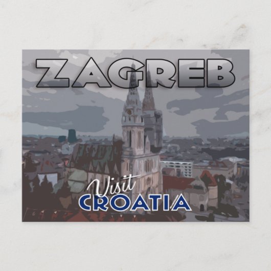 Zagreb, bezoek Kroatië Briefkaart (Voorkant)