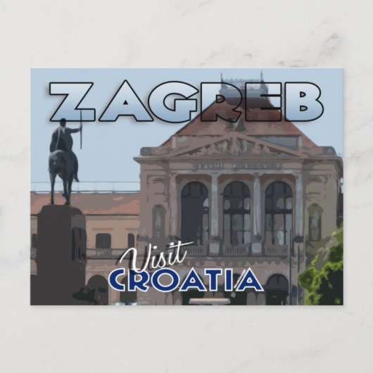 Zagreb, bezoek Kroatië Briefkaart (Voorkant)