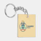 Zagreb Croatia Europe Sleutelhanger (Voorkant Links)