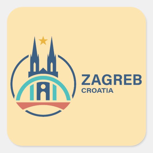 Zagreb Croatia Europe Vierkante Sticker (Voorkant)