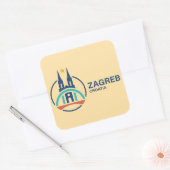 Zagreb Croatia Europe Vierkante Sticker (Envelop)
