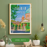 Zagreb, historische stad van Kroatië Poster<br><div class="desc">Zagreb is de hoofdstad van Kroatië. Zagreb ligt ten noorden van het land op de flanken van Medvednica,  naast de Save op een hoogte van ongeveer 122 m.</div>