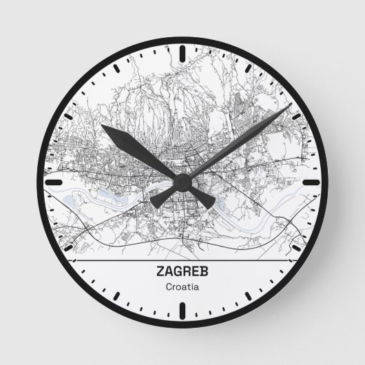 Zagreb Klok Stad Lijn Kunst (Voorkant)