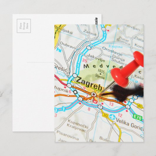 Zagreb, Kroatië Briefkaart (Voorkant / Achterkant)