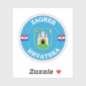 Zagreb Kroatië Cirkel Embleem Sticker (Vel)