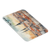 Zagreb Kroatië City Silhouette Waterverf Magneet (Rechterzijde)