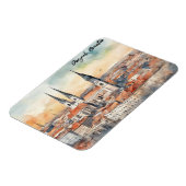 Zagreb Kroatië City Silhouette Waterverf Magneet (Linkerzijde)