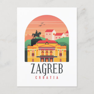 Zagreb Kroatië Cityscape  Briefkaart