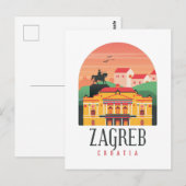 Zagreb Kroatië Cityscape  Briefkaart (Voorkant / Achterkant)