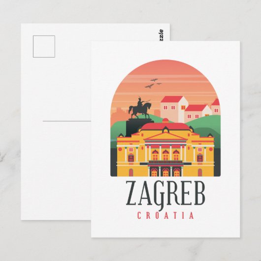 Zagreb Kroatië Cityscape Briefkaart (Voorkant / Achterkant)