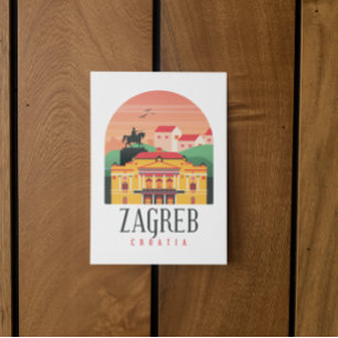 Zagreb Kroatië Cityscape  Briefkaart