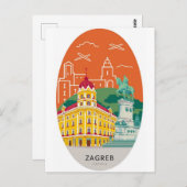 Zagreb, Kroatië - Cityscape Briefkaart: DiscPostca Briefkaart (Voorkant / Achterkant)