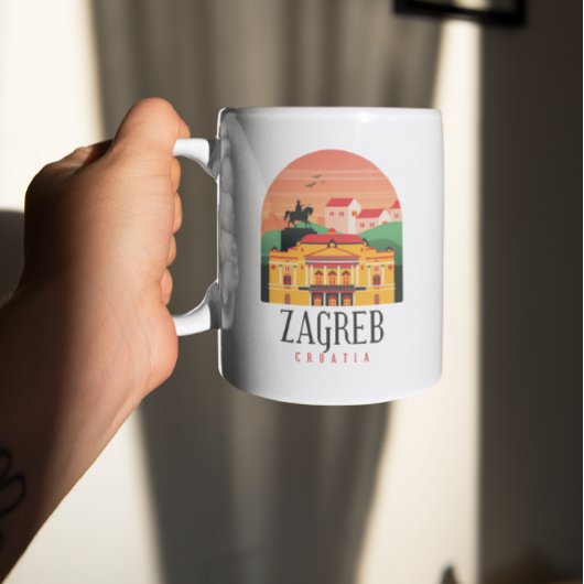 Zagreb Kroatië Cityscape  Koffiemok