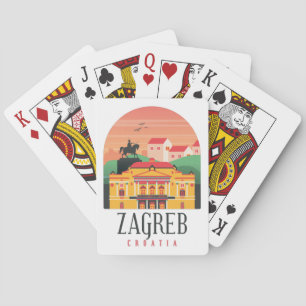 Zagreb Kroatië Cityscape  Pokerkaarten