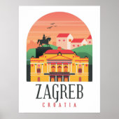 Zagreb Kroatië Cityscape  Poster (Voorkant)