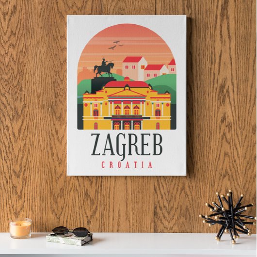 Zagreb Kroatië Cityscape  Poster