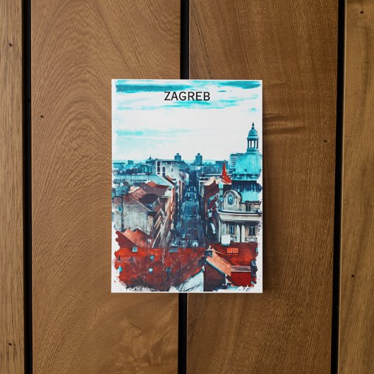 Zagreb Kroatië Cityscape Uitzicht Briefkaart